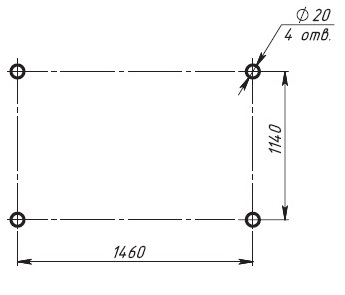 Схема расположения фундаментных болтов УНД11М500/100-31, УНД11М300/160-31 И УНД11М1250/40-31